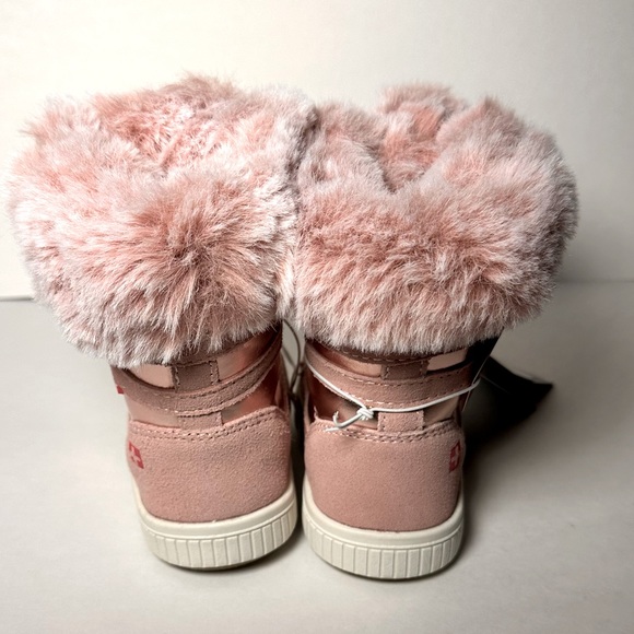 Girls Swiss Tech Pink Winter Boots Cow Suede, Faux Fur Fleece Lined 3M Insulated - Picture 5 of 8